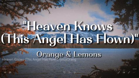 Meaning of “Heaven Knows (The Angel Has Flown)” by Orange.